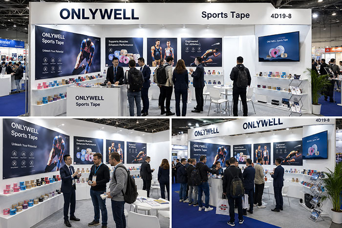 Onlywell Sports Tape Exhibition Booth at MEDICA Düsseldorf Germany Trade Show