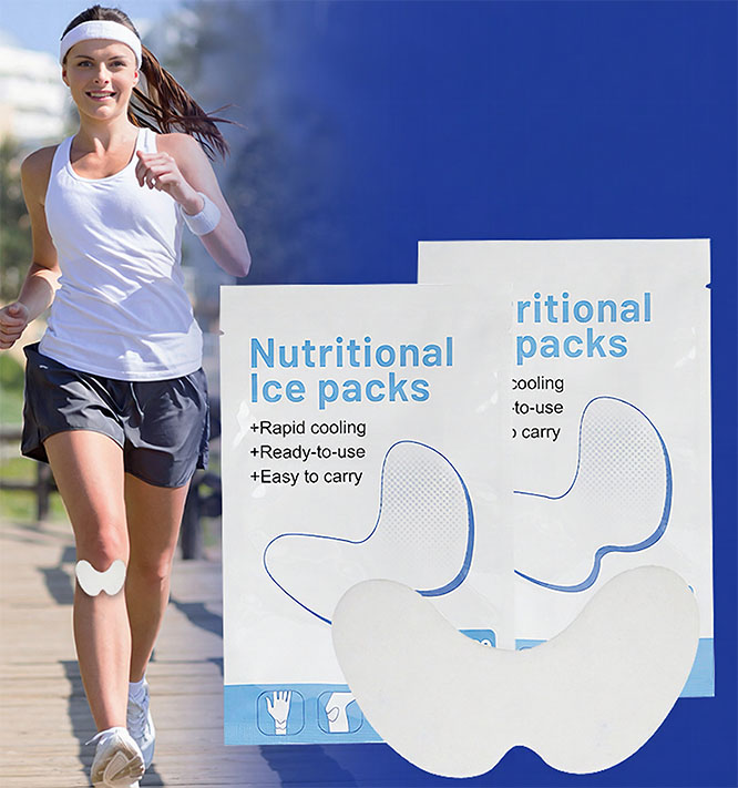 Nutritional ice packs cold compress gel pads for knee pain relief, sports recovery, and rapid cooling used by runners